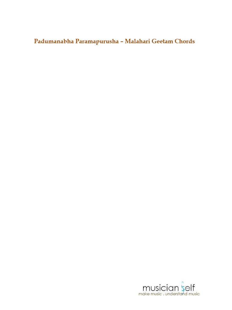 Chords For Malahari Geetams Padumanabha | PDF