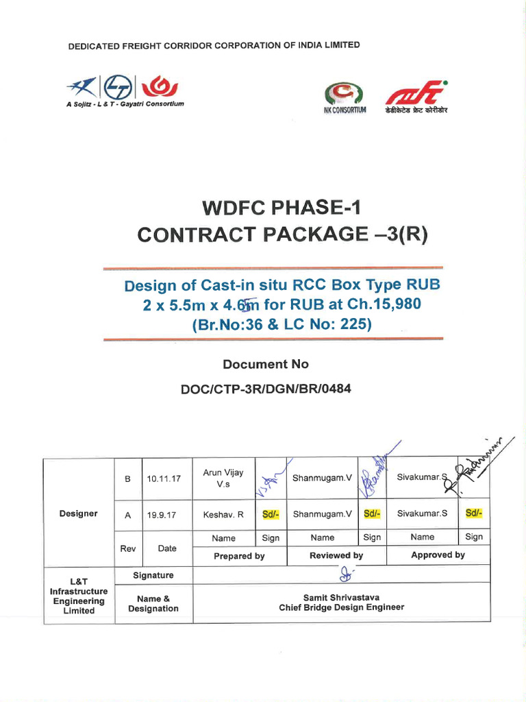 RCC RUB Design Report for LC 225 | PDF | Civil Engineering | Rail Transport