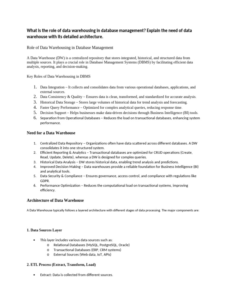 Data Warehousing and Transaction Management | PDF | Database ...