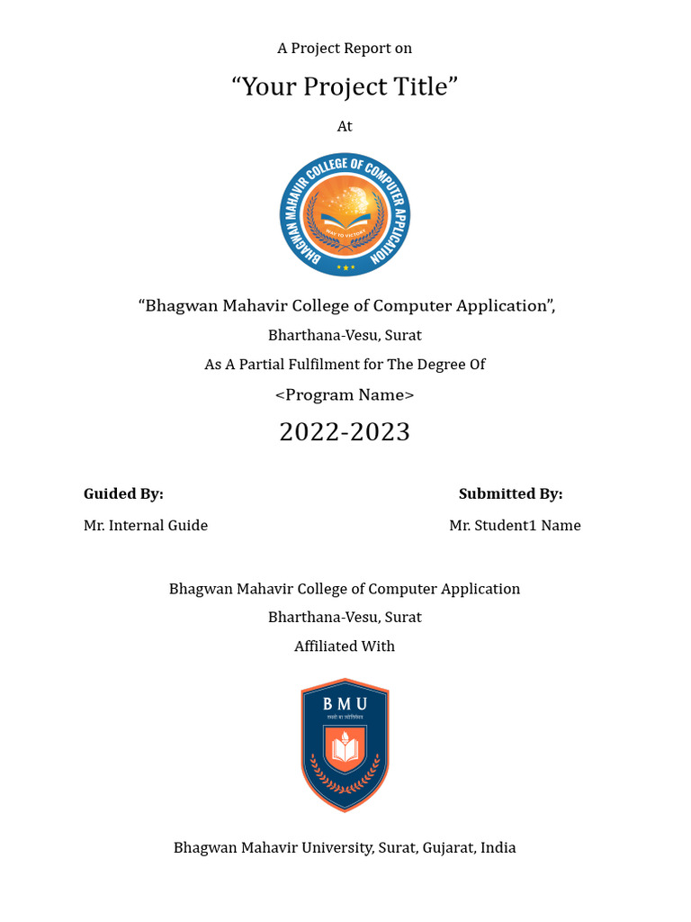 Project Report Title Page | PDF