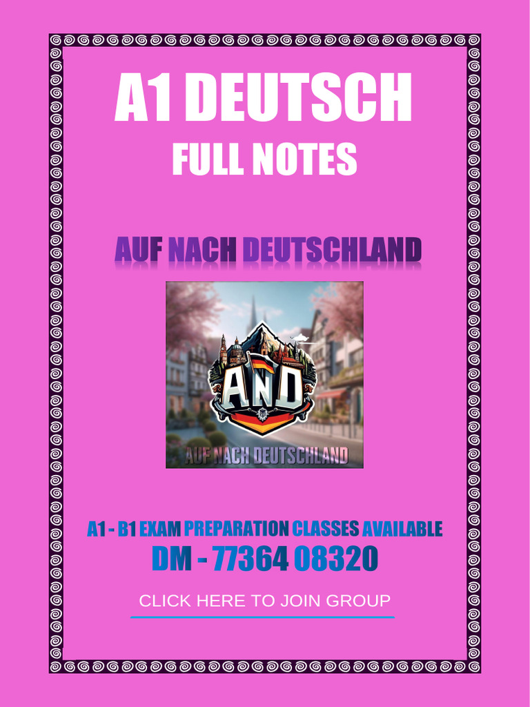 A1 Deutsch Full Notes and Group Links | PDF