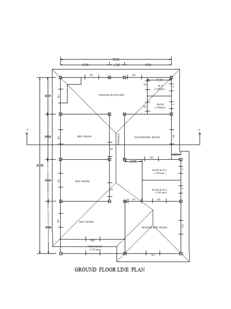 Ground Floor Line Plan Layout | PDF