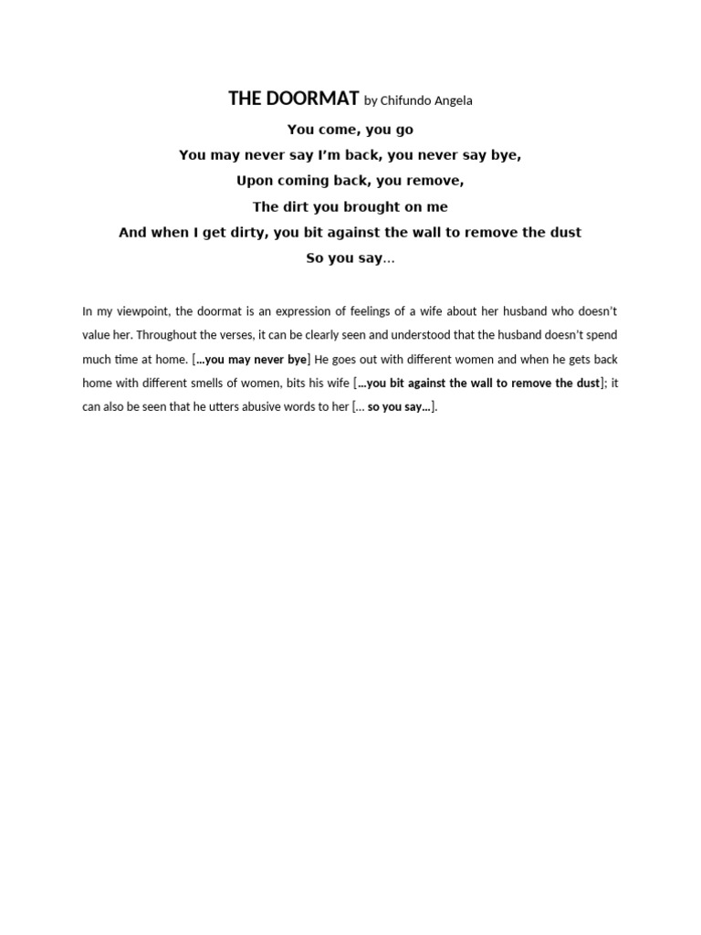 The Doormat | PDF