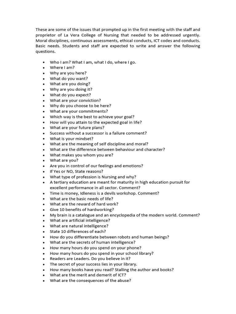 These Are Some of The Issues That Prompted Up in T | PDF | Disciplines ...