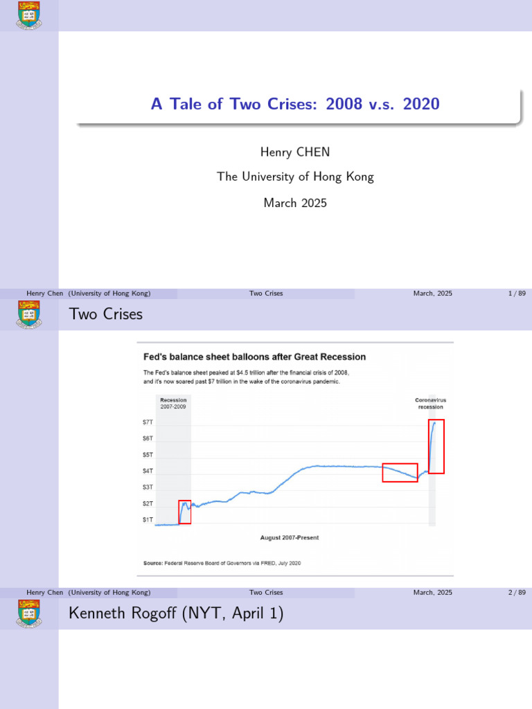 Comparing the 2008 and 2020 Crises | PDF | Collateralized Debt ...