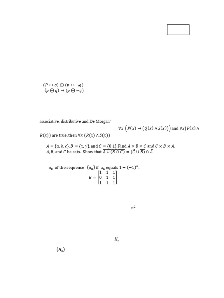 MCA Exam: Math Foundations Questions | PDF | Mathematics | Mathematical ...
