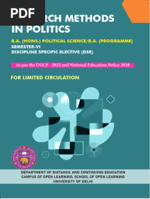 POL.Sci-Research Methods in Politics Du Sol (6th Semester BOOK)