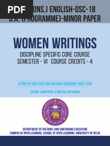 English Minor- women writings Du Sol (6th Semester BOOK)