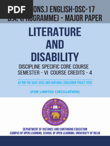 English major- literature & disability Du Sol (6th Semester BOOK)