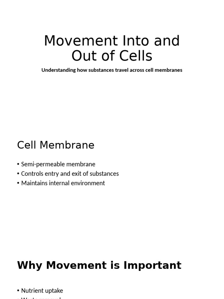 Movement Into and Out of Cells | PDF
