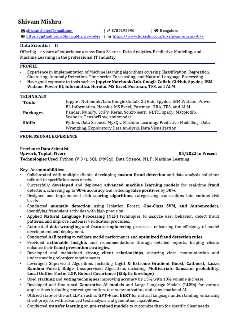 ShivamMishra - DataScience - 2024 | PDF | Machine Learning | Data Science