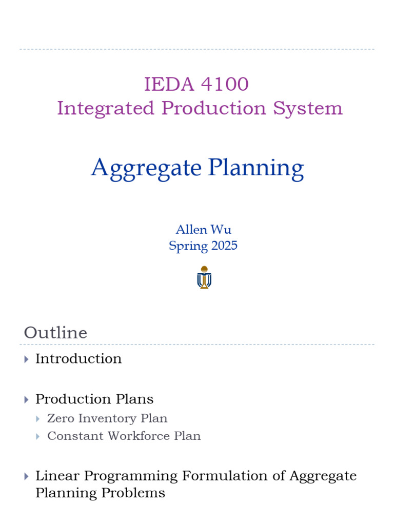 L2_AggregatePlanning | PDF | Inventory | Layoff