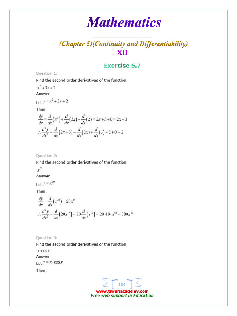 Second Order Derivatives Explained | PDF