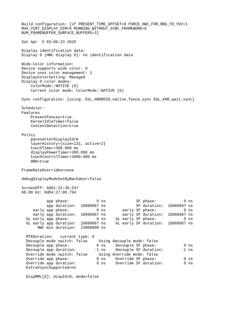 Display Configuration and Performance Data | PDF | Film And Video ...