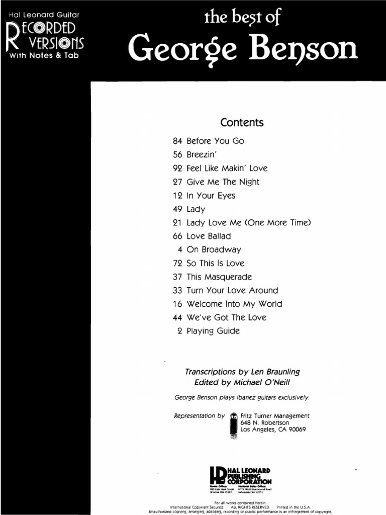 George Benson - The Best of | PDF | Musical Compositions | Celtic