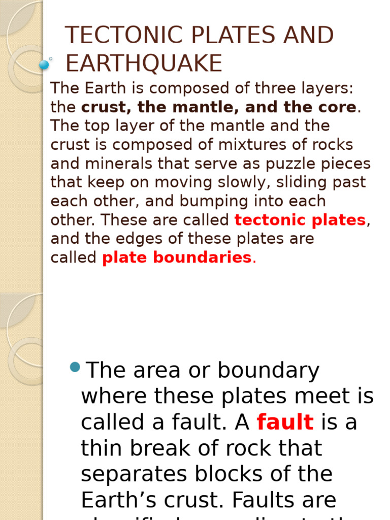 Tectonic Plates and Earthquake | PDF | Fault (Geology) | Earthquakes