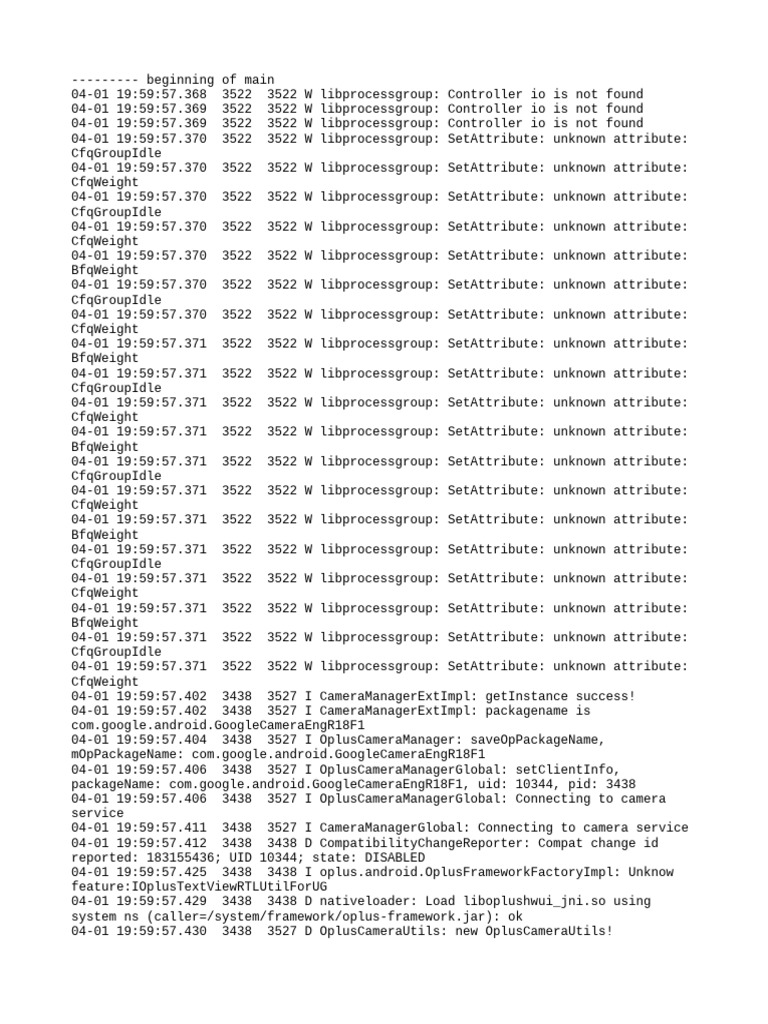 Oplus Camera Manager Log Analysis | PDF | Computing | Software