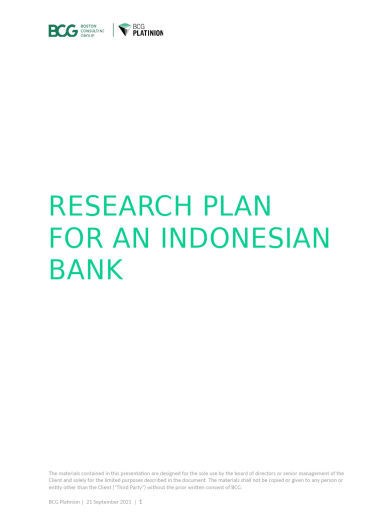 Research Plan for Indonesian Bank | PDF