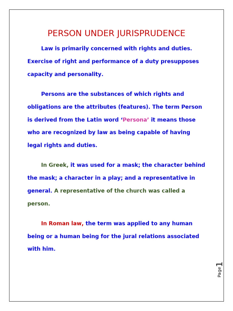 Understanding Legal Persons and Rights | PDF | Partnership | Corporations