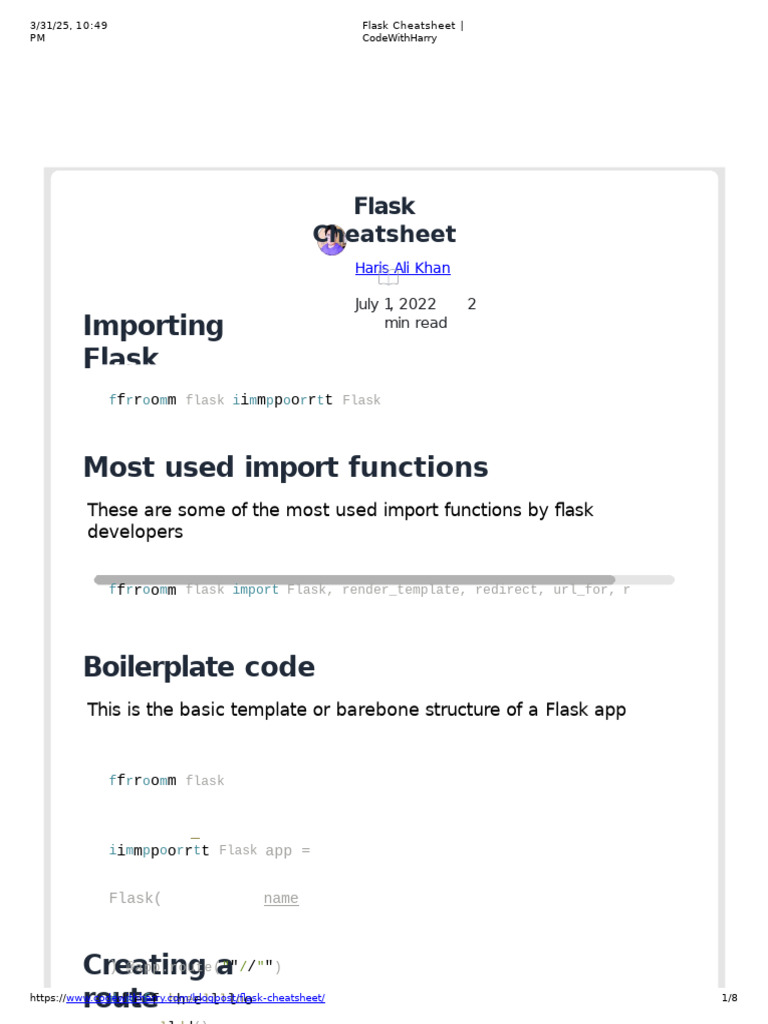 Flask Development Cheatsheet | PDF | Information Science | Information ...
