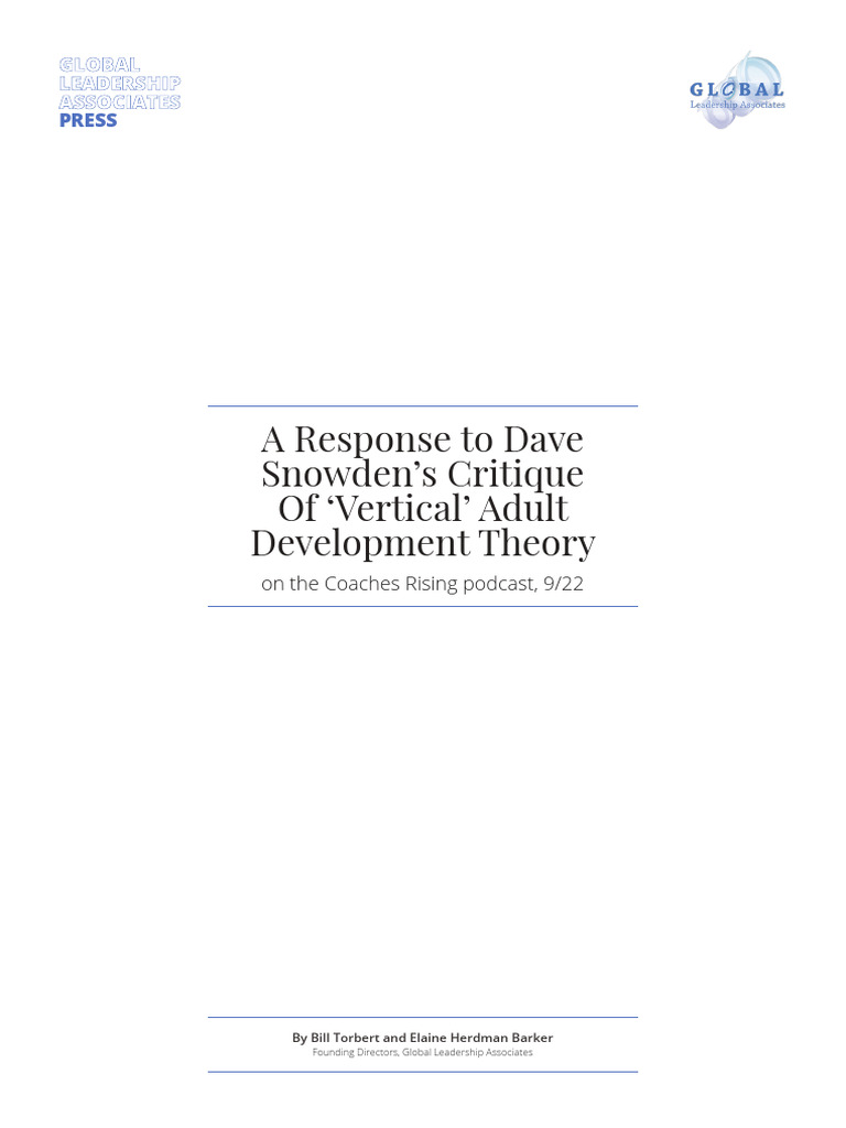 Torbert Snowden Adult Development Theory Article 2022 V2 | PDF ...