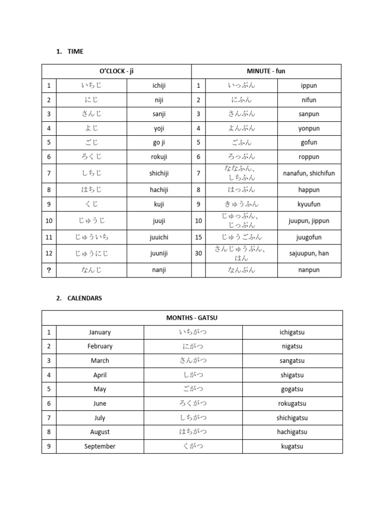 Time Calendars and Adverb of Time 1 | PDF