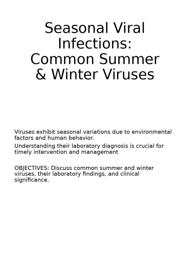 Seasonal Viral Infections Overview | PDF | Virus | Influenza