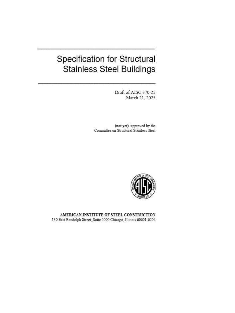 Aisc 370 25 Spec Public Review Two | PDF | Young's Modulus