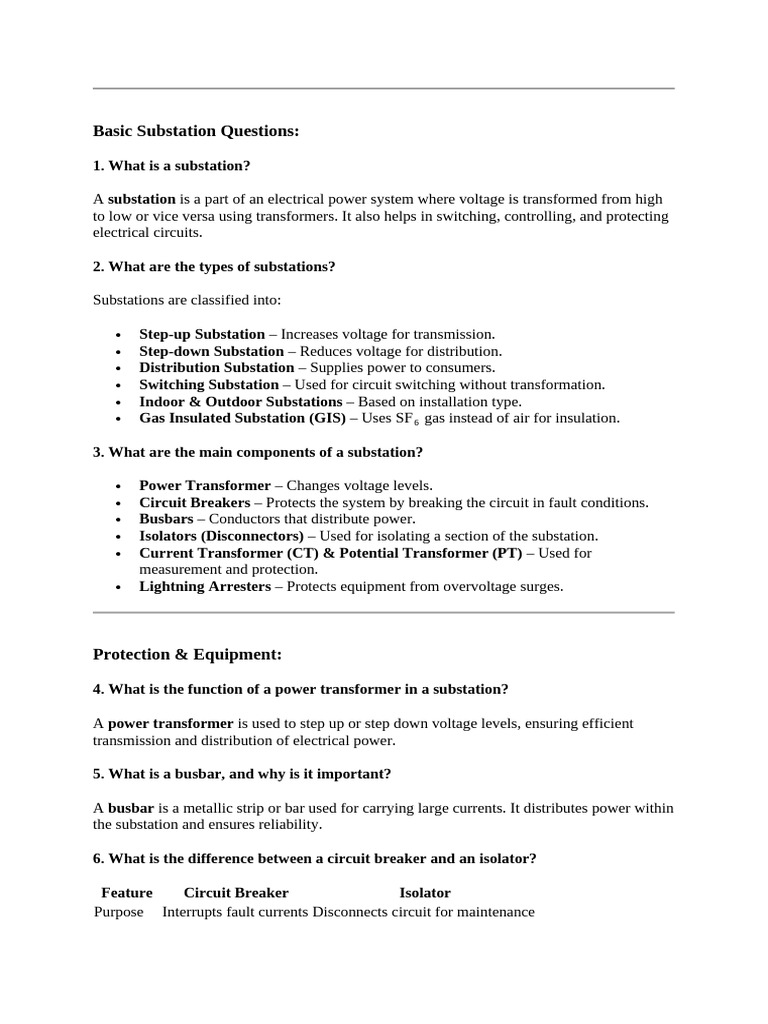 PP Lab Q and A - Substation | PDF | Insulator (Electricity) | Transformer