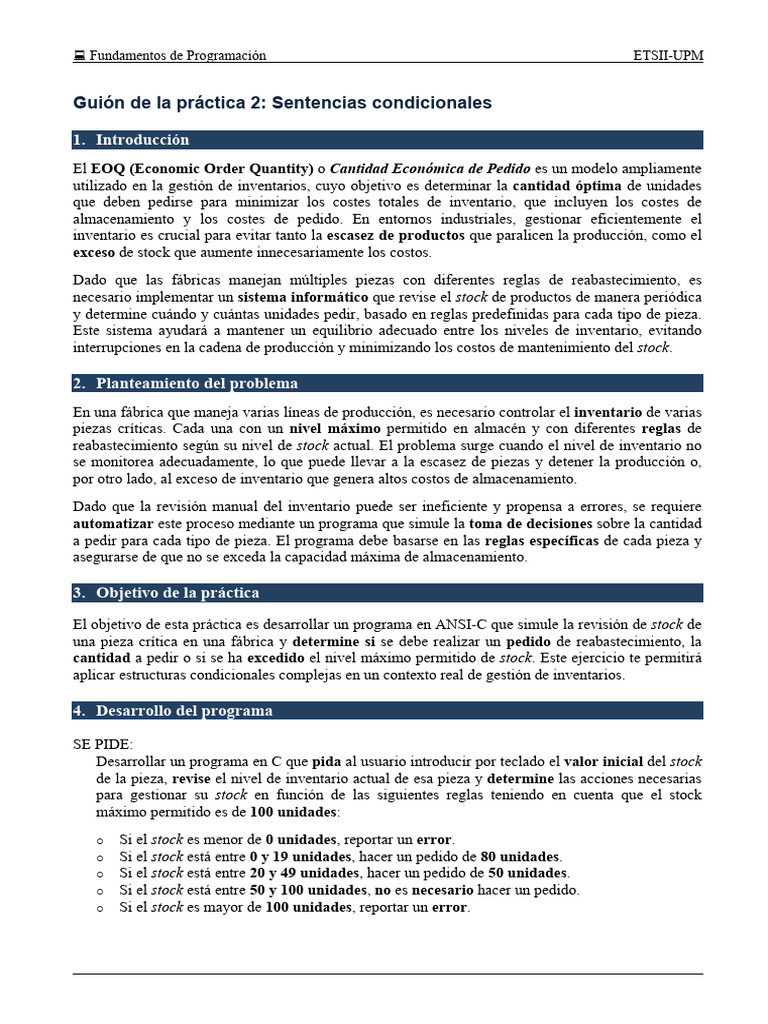 Control de Inventario en C: Práctica 2 | PDF | Ingeniería de software ...