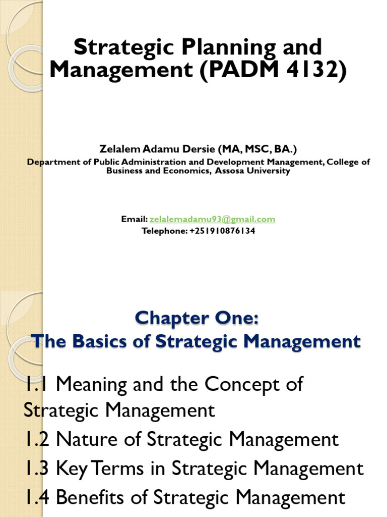Strategic Management Fundamentals Guide | PDF | Strategic Management | Goal