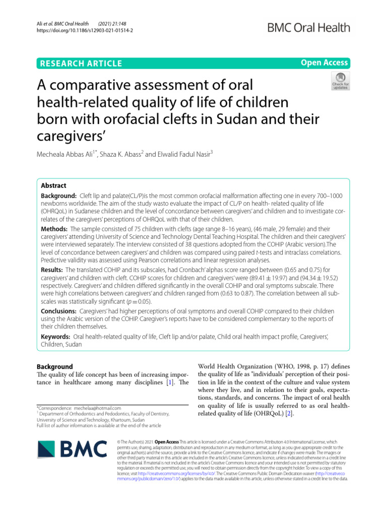 A Comparative Assessment of Oral Health-Related Quality of Life of ...