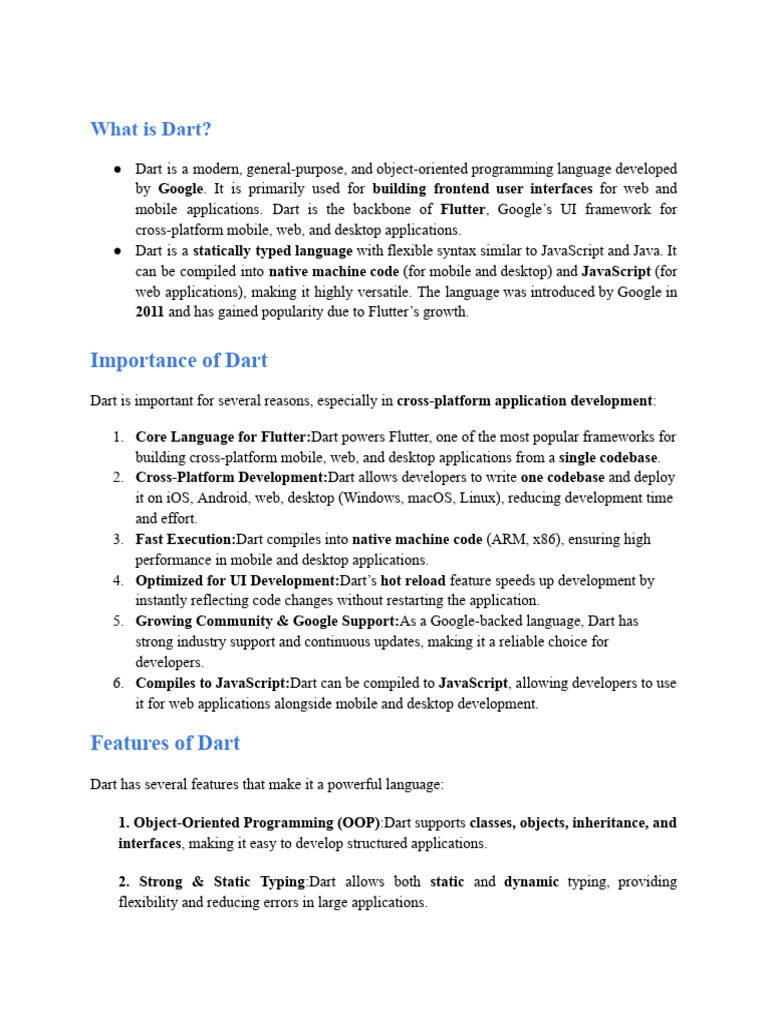 Understanding Dart Programming Basics | PDF | Cross Platform Software ...
