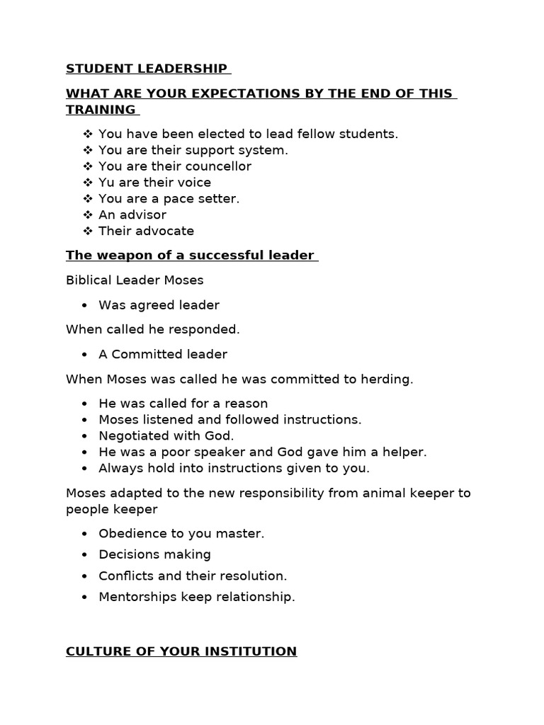 Training On Student Leadership | PDF | Leadership | Self Esteem