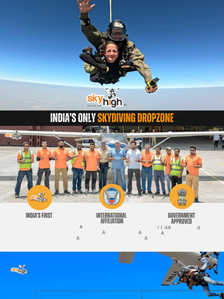 Skyhigh India: Premier Skydiving Experience | PDF | Parachuting | Clothing