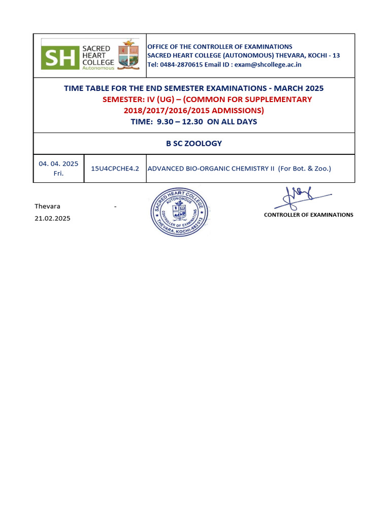 25u4 Ese S Time Table | PDF