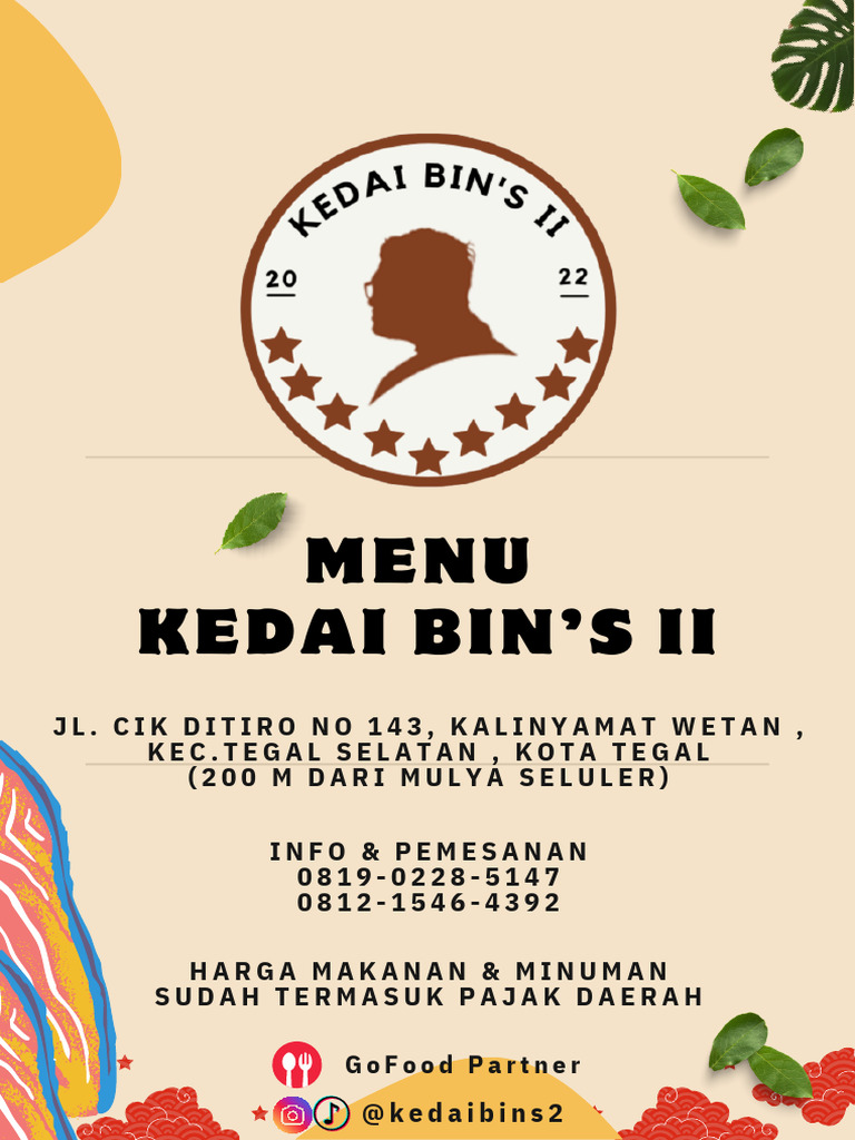 New Menu Kedai Bin's Ii | PDF