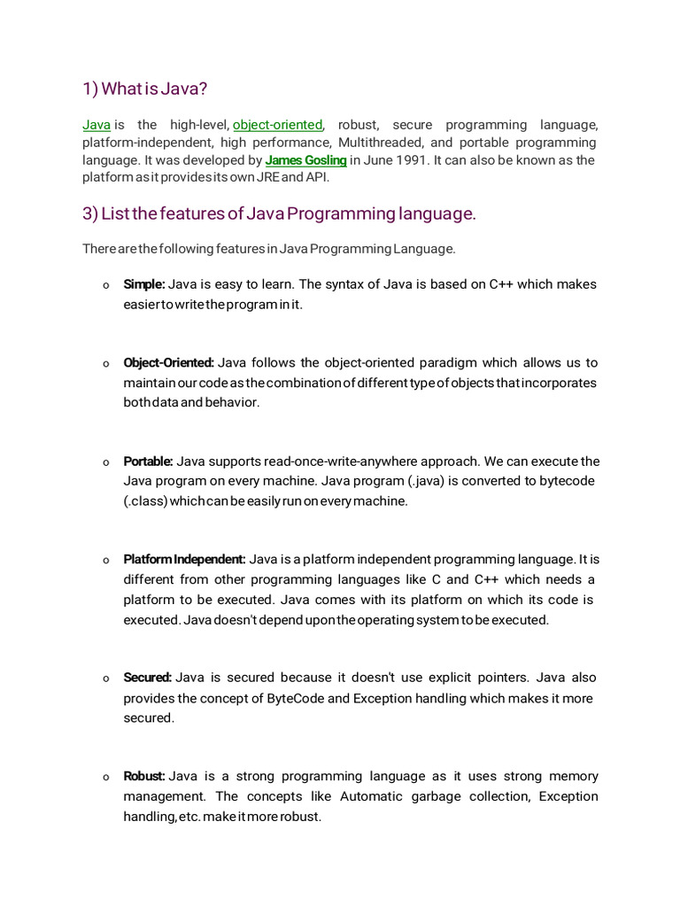 INTERVIEW QUESTION 1 | PDF | Java Virtual Machine | Object Oriented ...