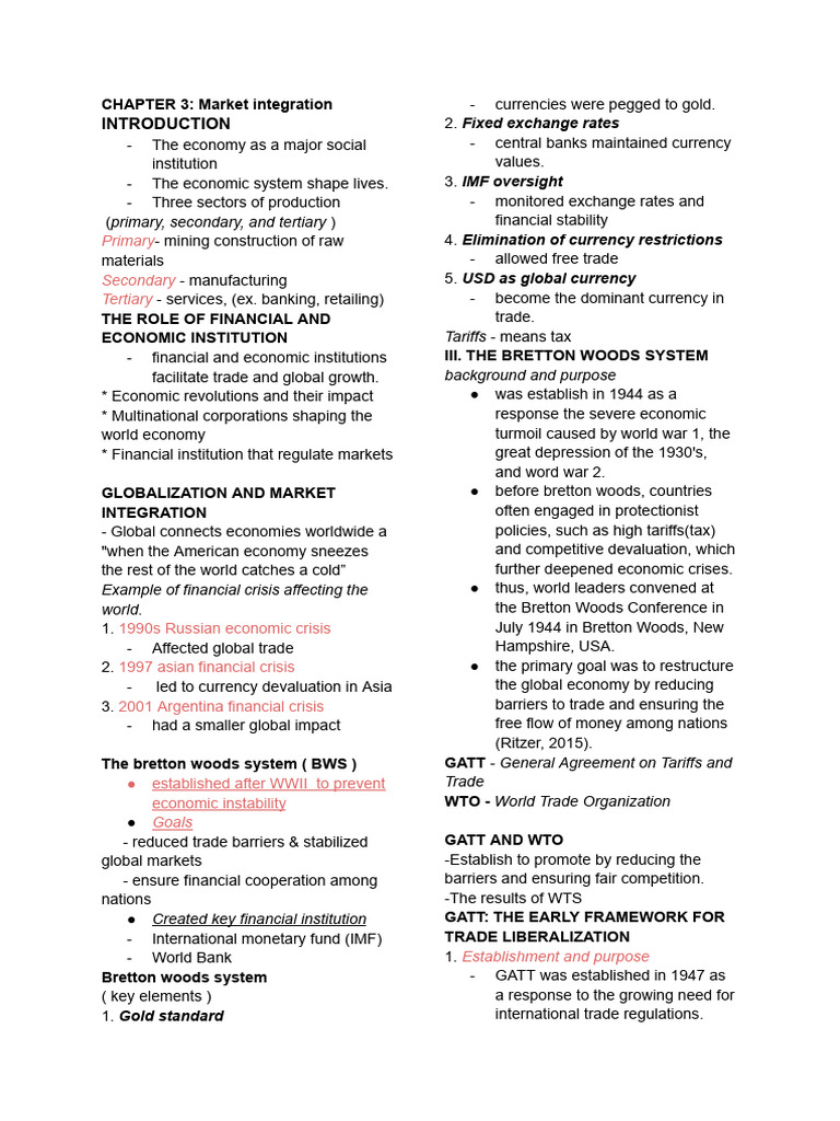 GE5 - 2ND TRINAL - CHAPTER 3 - Market Integration | PDF | World Trade ...