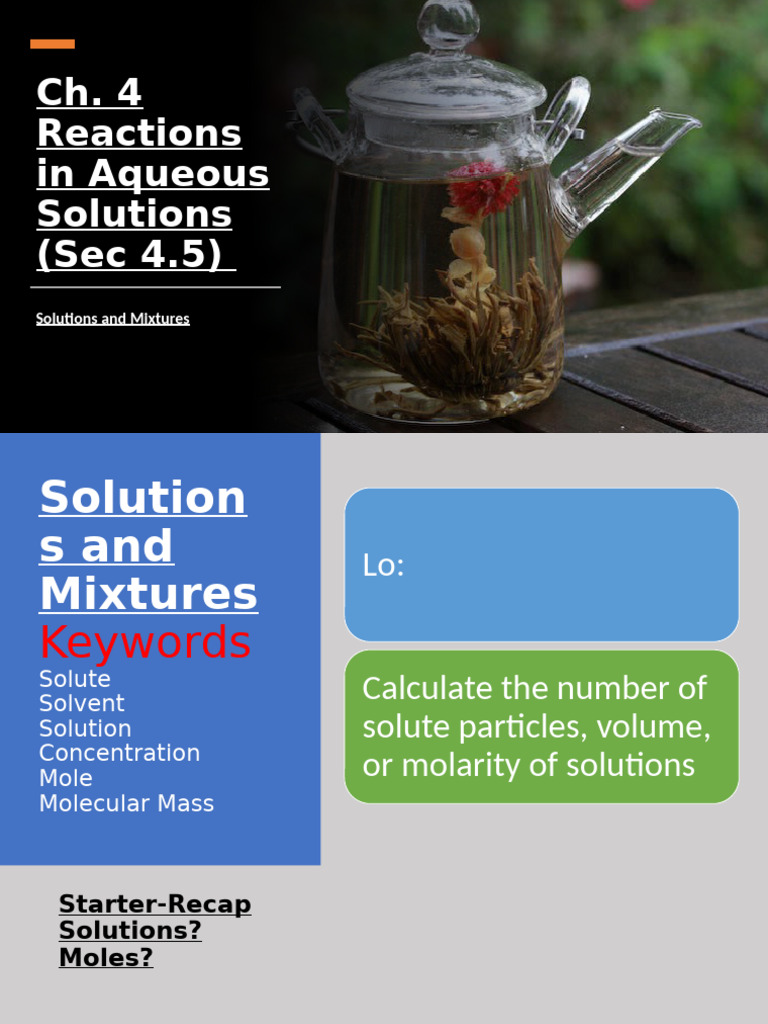 L1 2 Solutions and Mixtures | PDF