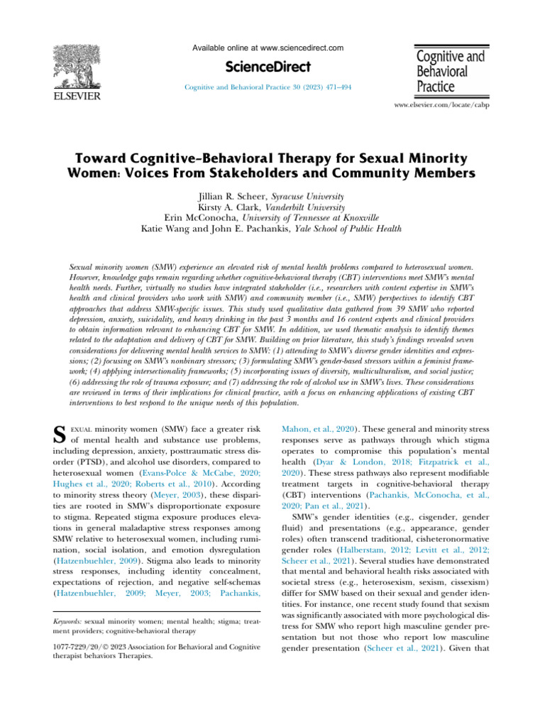 1 s2.0 S1077722922000517 Main | PDF | Cognitive Behavioral Therapy ...