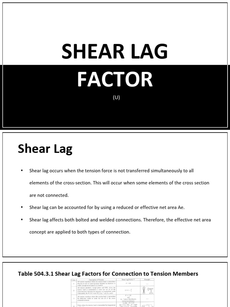 Shear Lag Factors in Tension Members | PDF