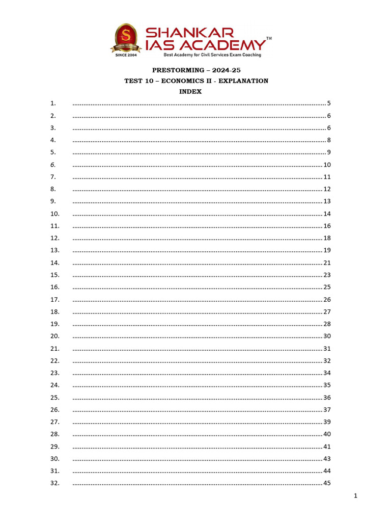 SHANKAR IAS Prelims 2025 Test 10 Solution PDF | PDF | Sound