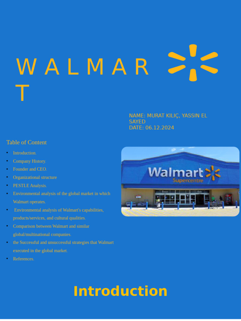 Walmart: Global Market Analysis 2024 | PDF | Walmart | E Commerce