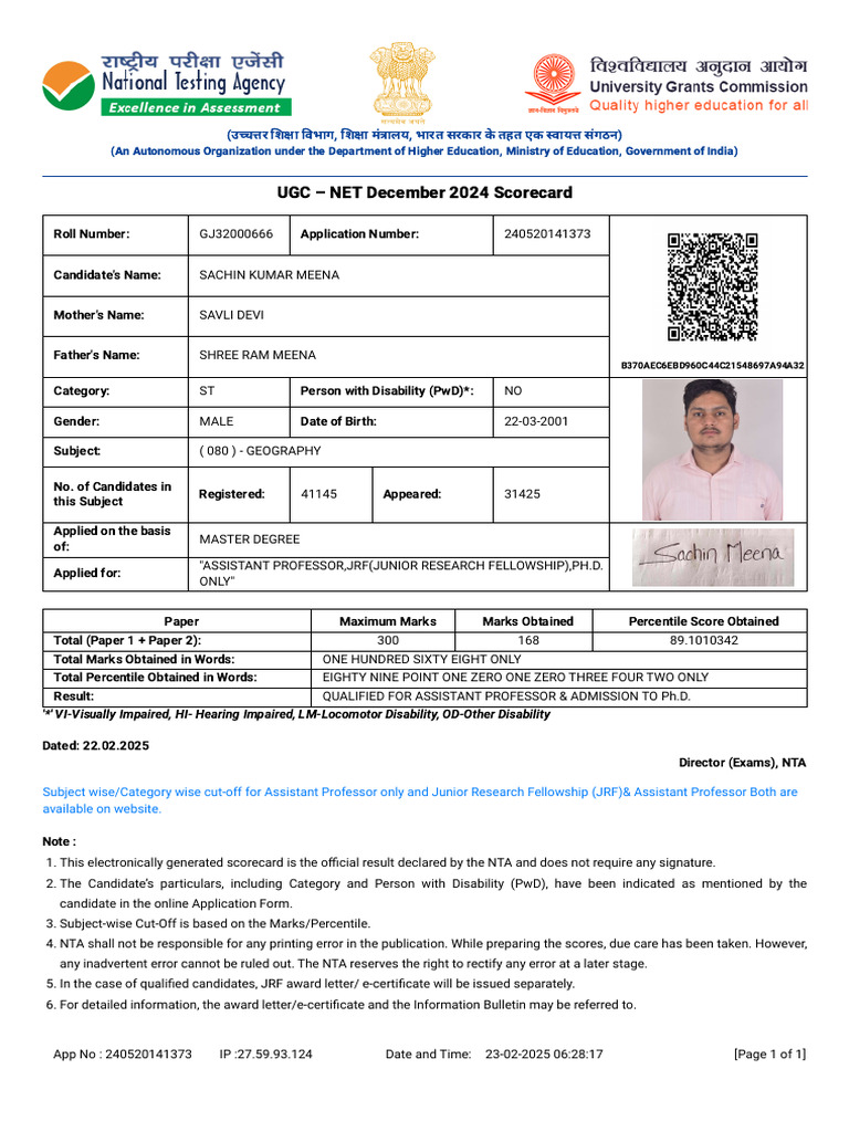 University Grants Commission (UGC) - NET - India | PDF | Qualifications ...