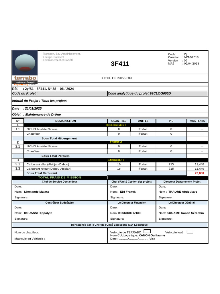 Mission de Maintenance de Drône 3F411 | PDF | Transport
