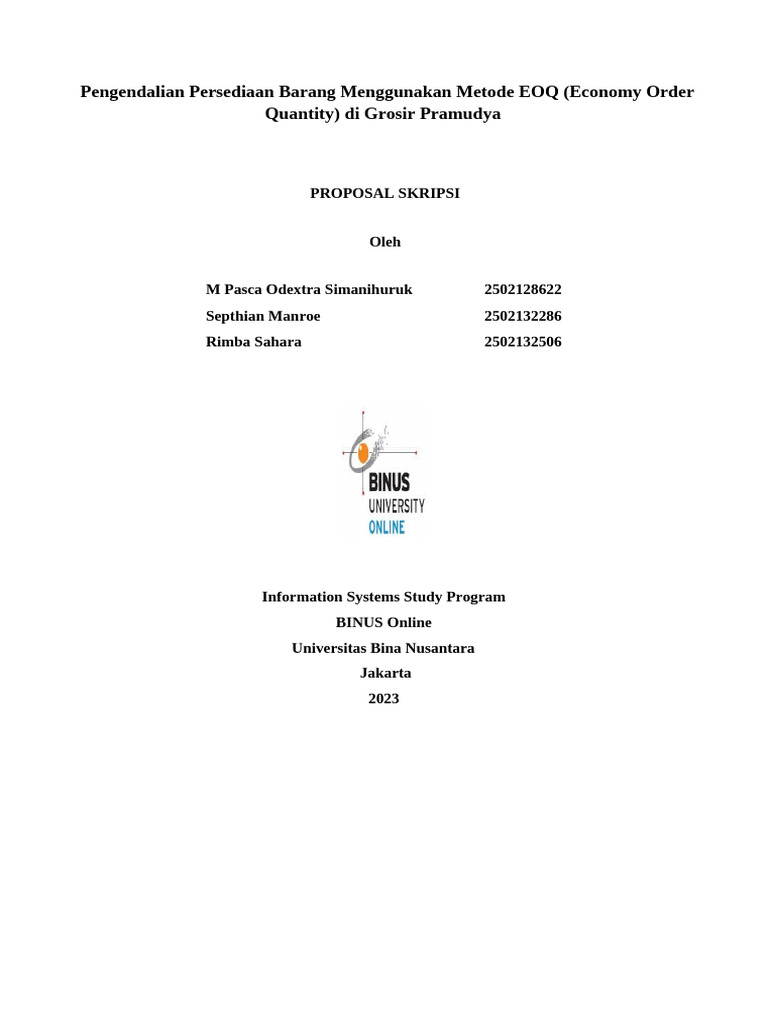 Proposal Skripsi V3 (Hard Cover) | PDF