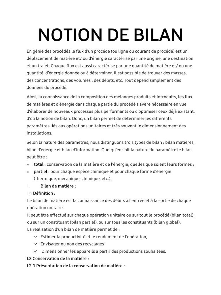 Bilans Molaire et Enthalpique en Génie | PDF | Enthalpie de changement ...