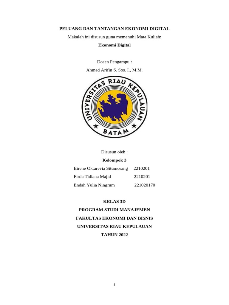 Peluang dan Tantangan Ekonomi Digital | PDF