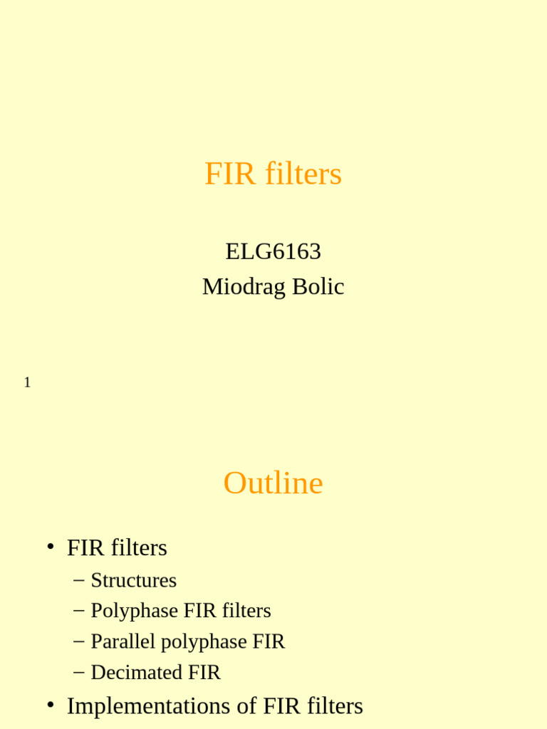 FIR Filter Design and Implementation | PDF | Central Processing Unit ...